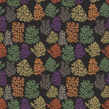 Deniz mercan. Vektör seamless modeli