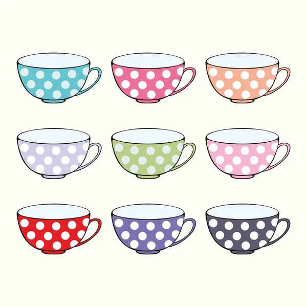 Stylized colorful cup. Vector set — Stock Vector