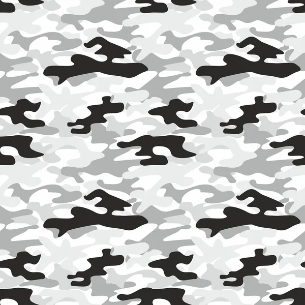 Camuflaje. Patrón sin costura vector monocromo . — Archivo Imágenes Vectoriales