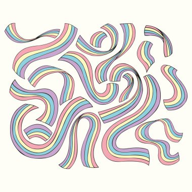 Renkli kurdeleler. Set tasarımı için vektör