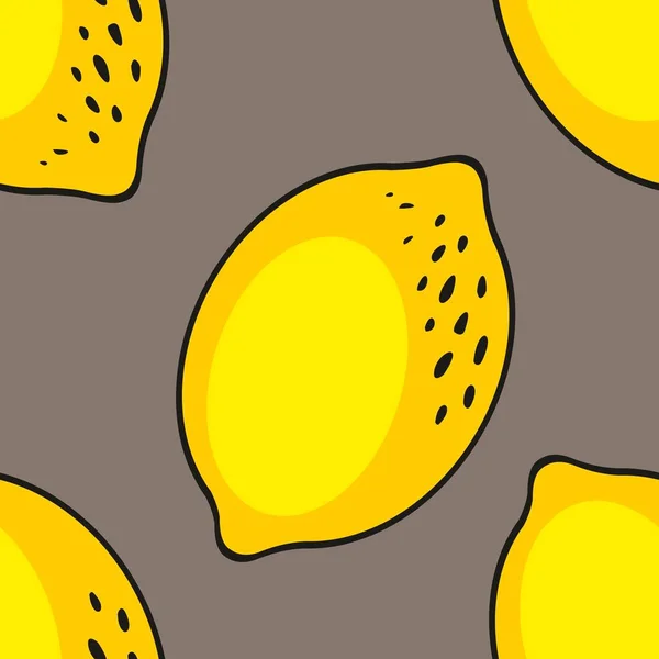 Stylized lemon. Vector seamless pattern — Stock Vector
