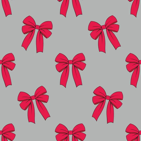 Red bows. Vector seamless pattern for design — Stock Vector
