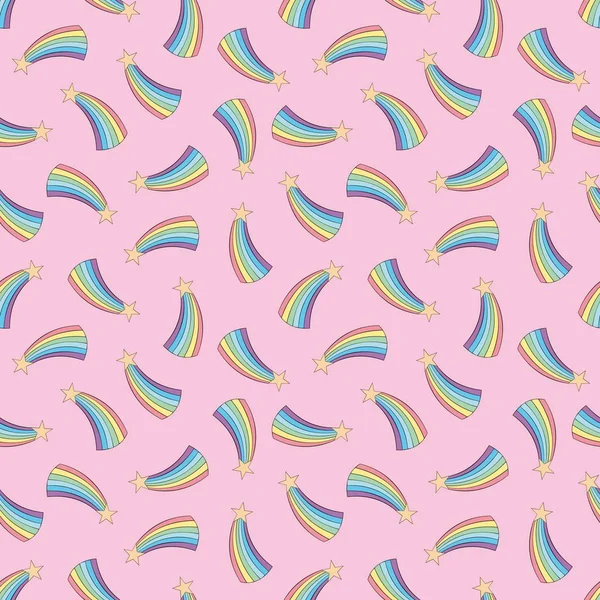 Colorful rainbow seamless pattern. Vector background for design — Stock Vector