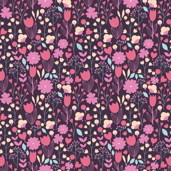 Magnifique motif floral. Fond sans couture vectoriel — Image vectorielle