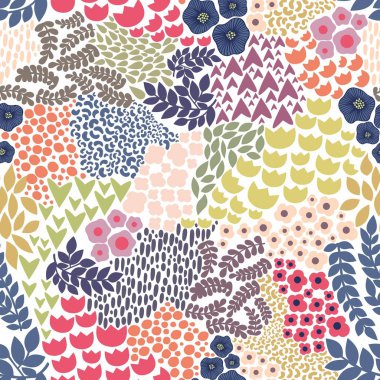 Beyaz arka planda çiçekli pürüzsüz desen