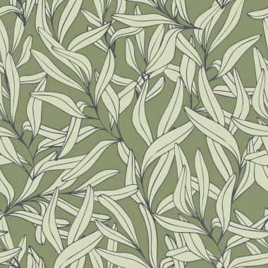 Şube. El çizimi. Vektör dikişsiz desen