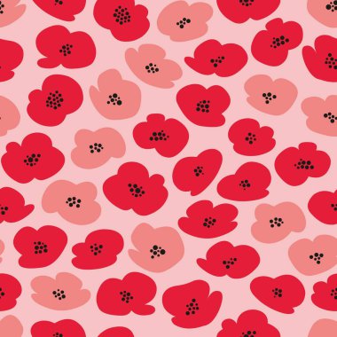 Stilize haşhaş ile vektör dikişsiz desen