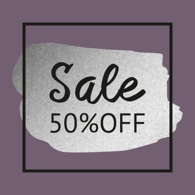 Satılık gümüş fırça darbesi. Arka plan yazdırma