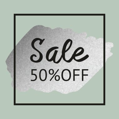 Satılık gümüş fırça darbesi. Arka plan yazdırma