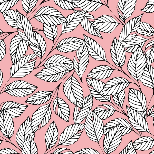 Modèle sans couture avec des branches sur un fond rose — Image vectorielle