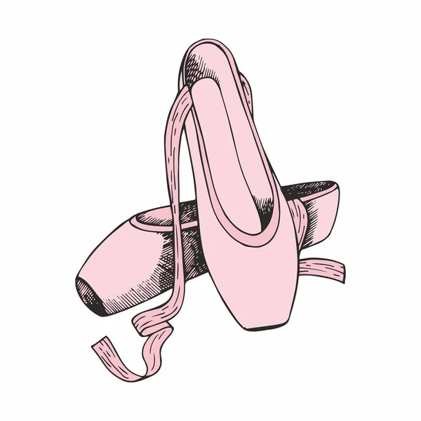 Scarpe da punta. Disegno a mano. Illustrazione vettoriale per il design — Vettoriale Stock