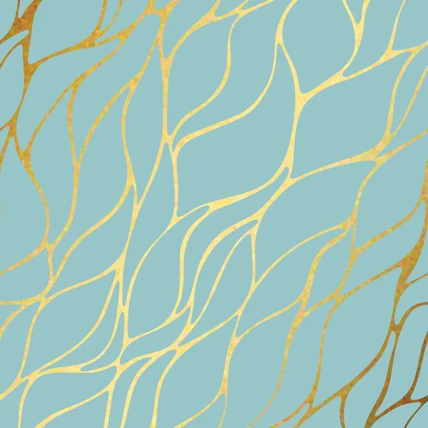 Turquoise marmer met goud. Vector decoratieve achtergrond — Stockvector