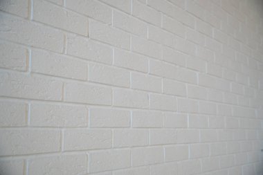 Kırsal odada beyaz tuğla duvar arkaplanı