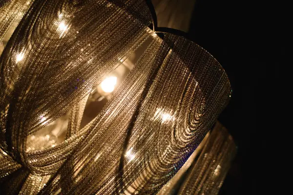 Closeup view of contemporary light fixture in dark room — Stock Photo, Image