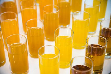 Alkol, sayaç, kokteyl cam bir barda, içme kokteyl bar, kokteyl cam çubuk ile bir renk arka plan üzerinde taze içki kokteyl bar kokteyl cam