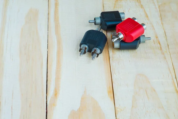 RCA Jack for audio system on wooden