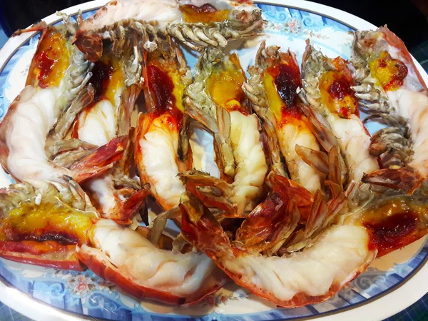 河虾, 虾烧 — 图库照片