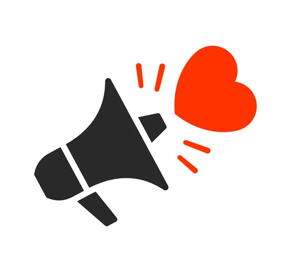 Isolated megaphone with heart symbol — Stock vektor