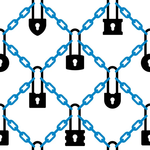 Padrão de rede de cadeado e correntes sem costura —  Vetores de Stock