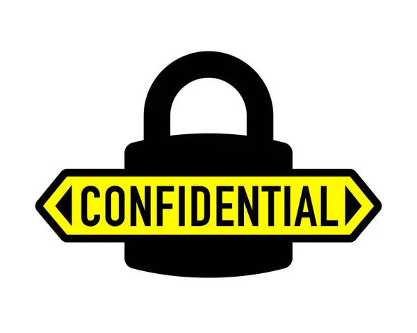 Confidential padlock security vector icon — Stock Vector