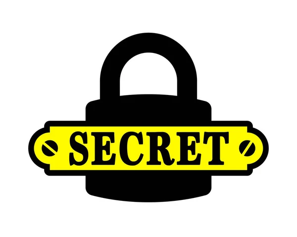 Ícone de cadeado com crachá secreto — Vetor de Stock