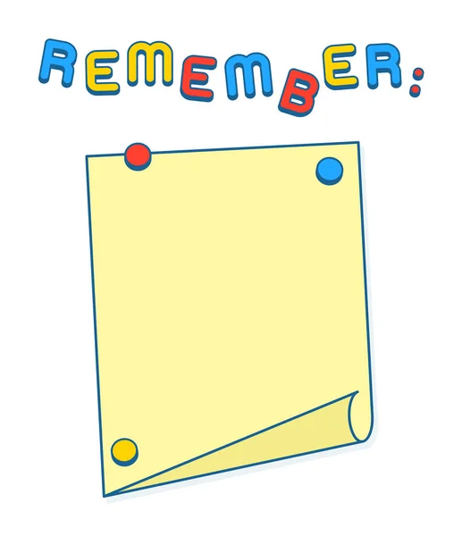 Reminder List on whiteboard or fridge with magnets — Stock Vector
