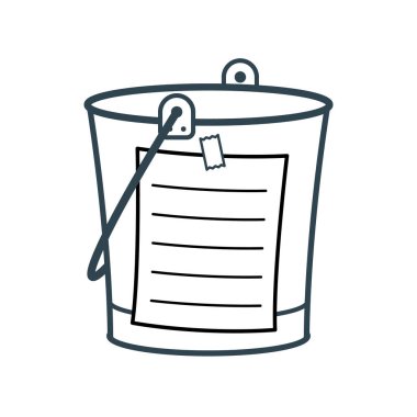 Bucket List cartoon concept with blank page clipart