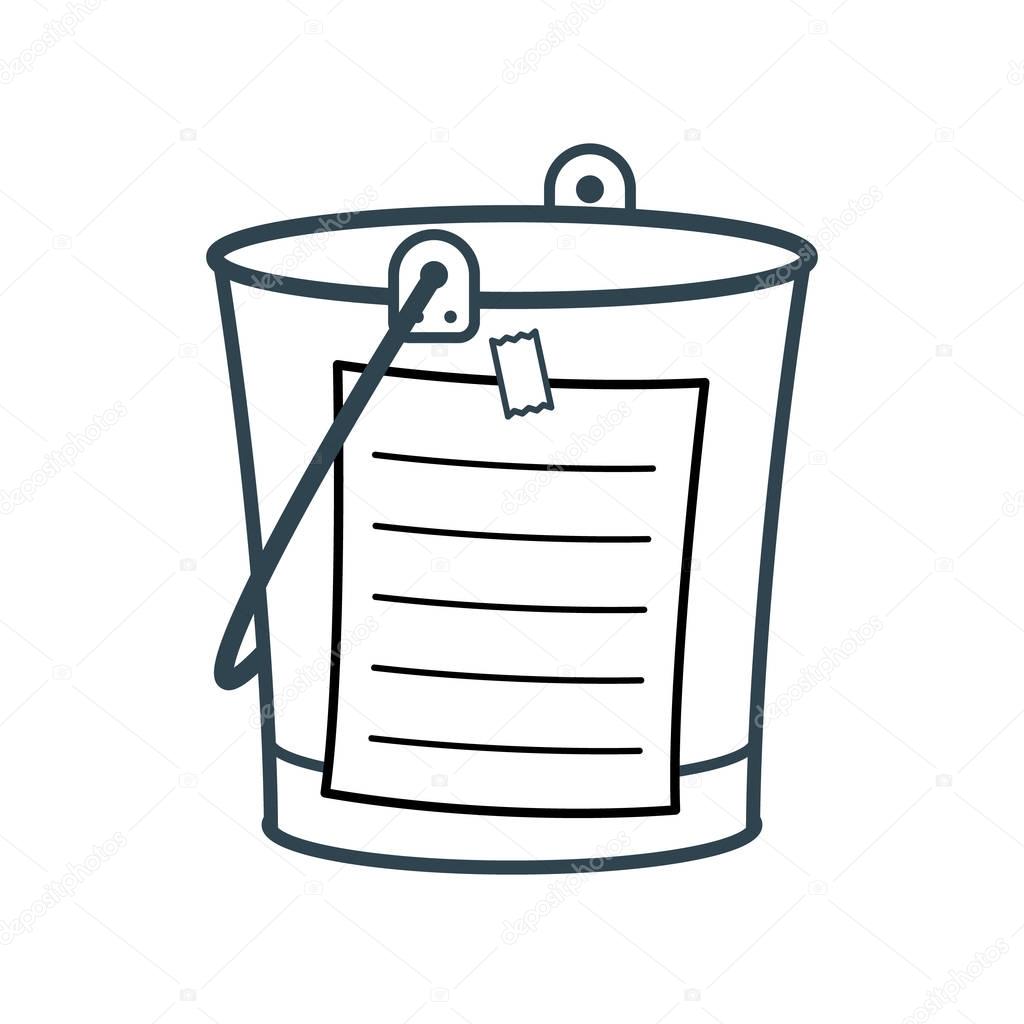 Bucket List cartoon concept with blank page