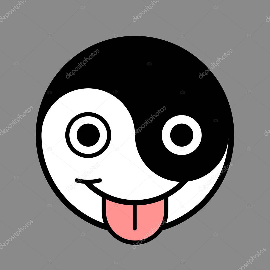 Yin-yang cartoon smiley face
