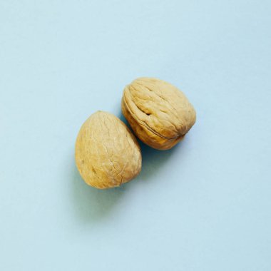 Skyblue zemin üzerine ceviz