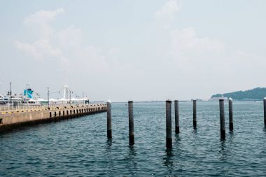 Sea and port in Yeosu, Korea clipart