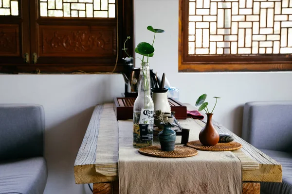 Shanghai China Agosto 2016 Interior Del Restaurante Chino Estilo Vintage — Foto de Stock