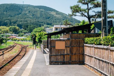 Ayak Banyosu Yufuin tren istasyonunda, Japonya