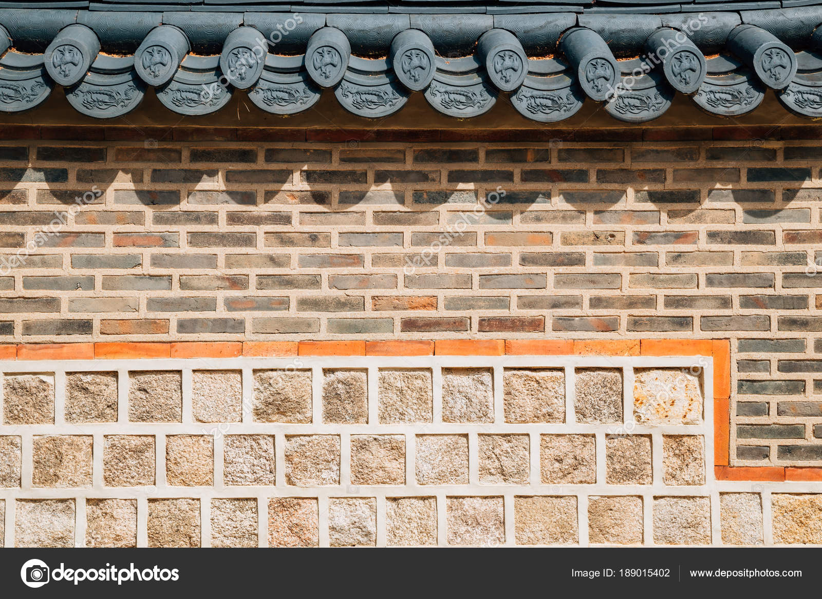 Korean traditional stone wall — Stock Photo © SangaPark 189015402