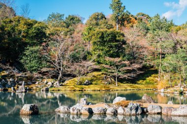Tenryuji Tapınağı, göl ve Bahçe Kyoto, Japonya