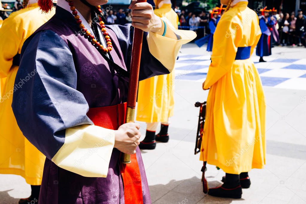 Royal guard parade of ceremony in Korea
