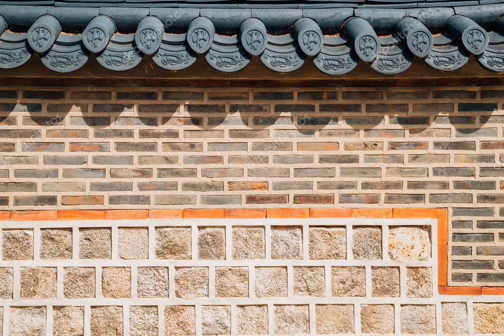 Korean traditional stone wall — Stock Photo © SangaPark 189015402