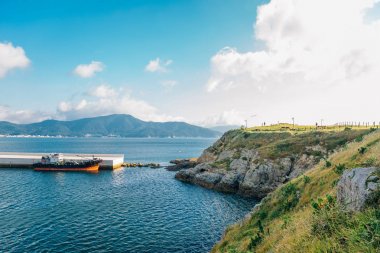 Deniz ve doğa görünümü Hill Rüzgar Geoje, Kore