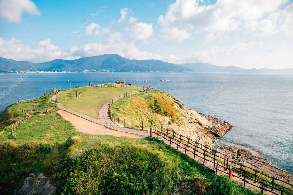 Sea and nature view at Hill of wind in Geoje, Korea