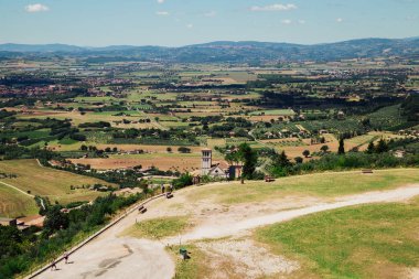 Görünümünü tarihi kent Assisi Umbria, İtalya