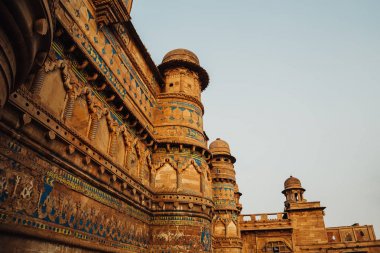 Gwalior fort, ancient architecture in India clipart