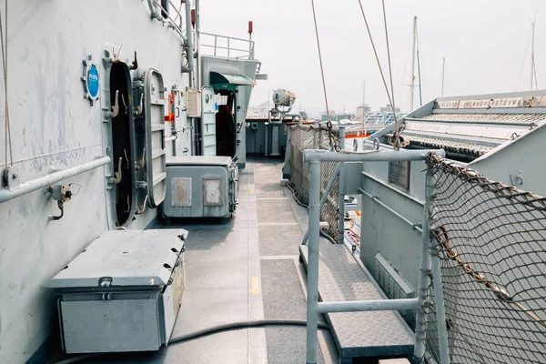 Pohang schip museum, militaire schip patrouille bestrijding corvette in Korea — Stockfoto