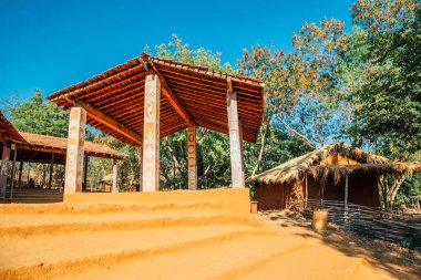 Hint halk köy Shilpgram, Udaipur, Hindistan geleneksel ev