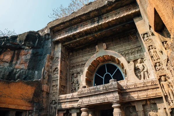 Grutas de Ajanta Patrimônio Mundial da UNESCO na Índia — Fotografia de Stock