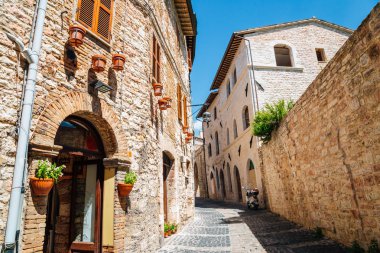 Avrupa eski sokak Assisi, İtalya
