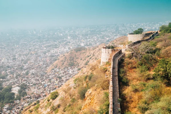 Vista da cidade de Nahargarh Fort em Jaipur, Índia — Fotografia de Stock