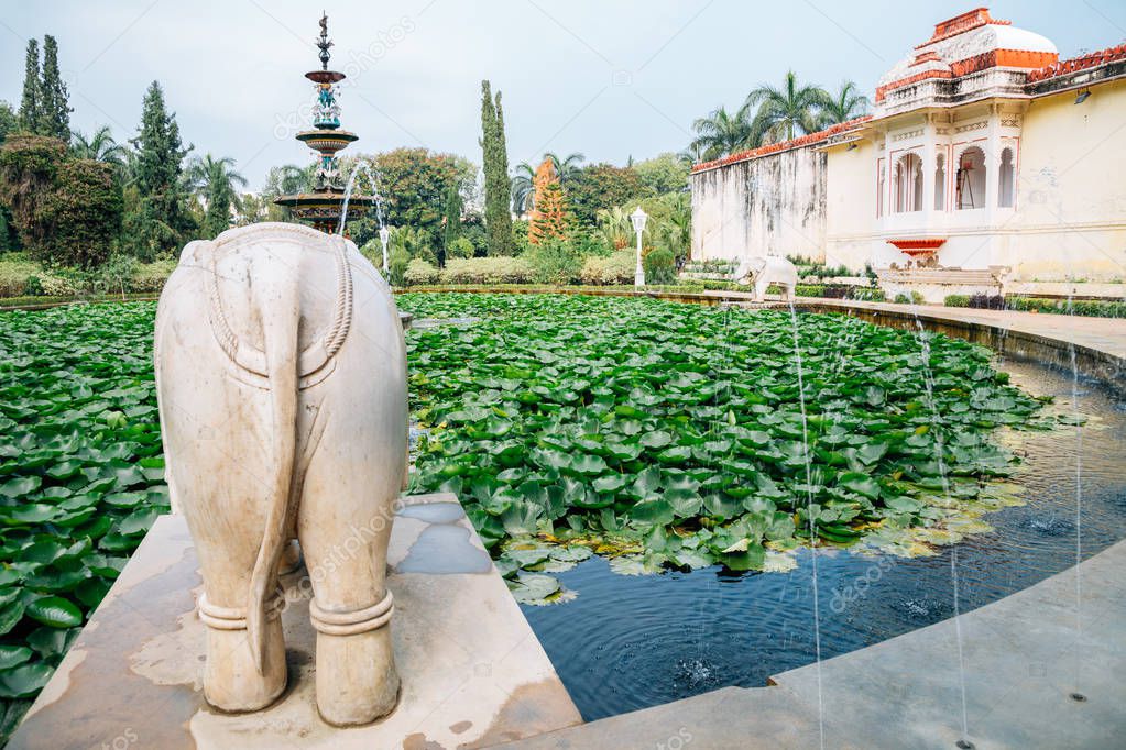 Fountain at Saheliyon Ki Bari (Garden of the Maidens) in Udaipur, India