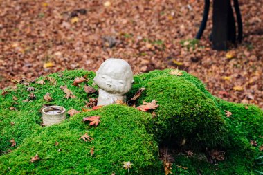 Sanzenin Tapınağı, taş heykel Ohara, Kyoto, Japonya