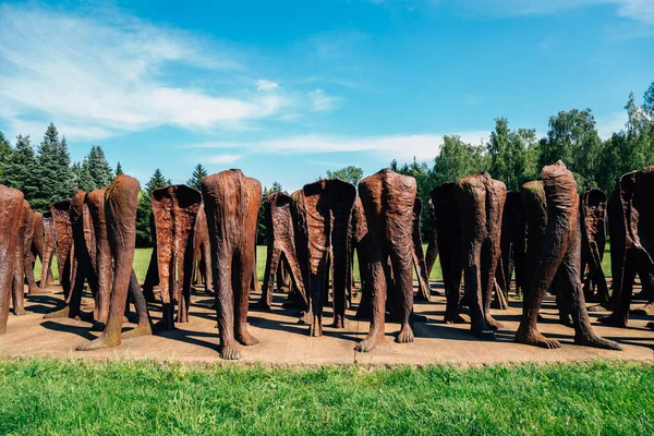 Poznan, Polonia - 9 giugno 2019: Sculture nierozpoznani dell'artista Magdalena Abakanowicz al Parco Cytadela — Foto Stock