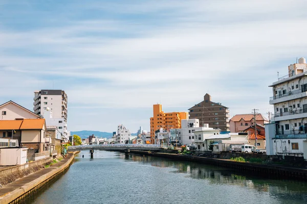 Wakayama město a řeka v Japonsku — Stock fotografie